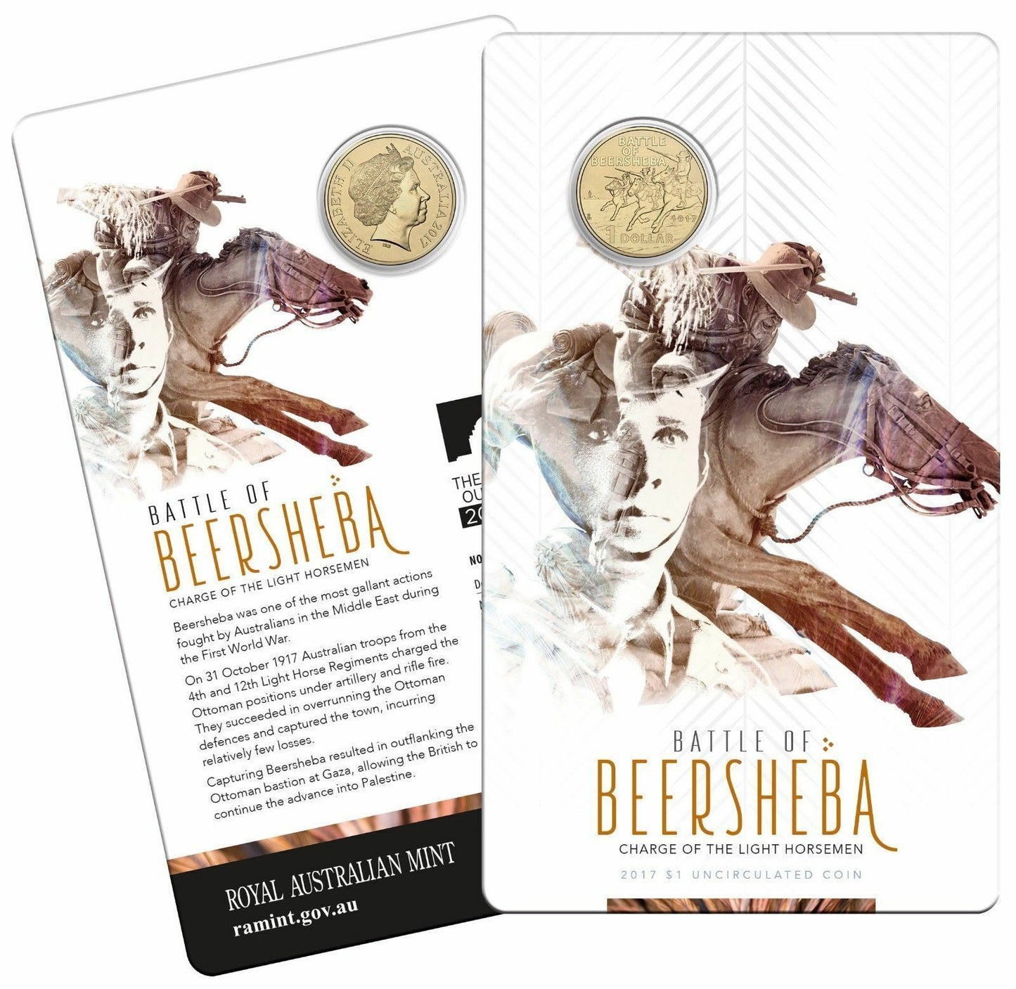 2017 $1 Battle Of Beersheba Carded Coin