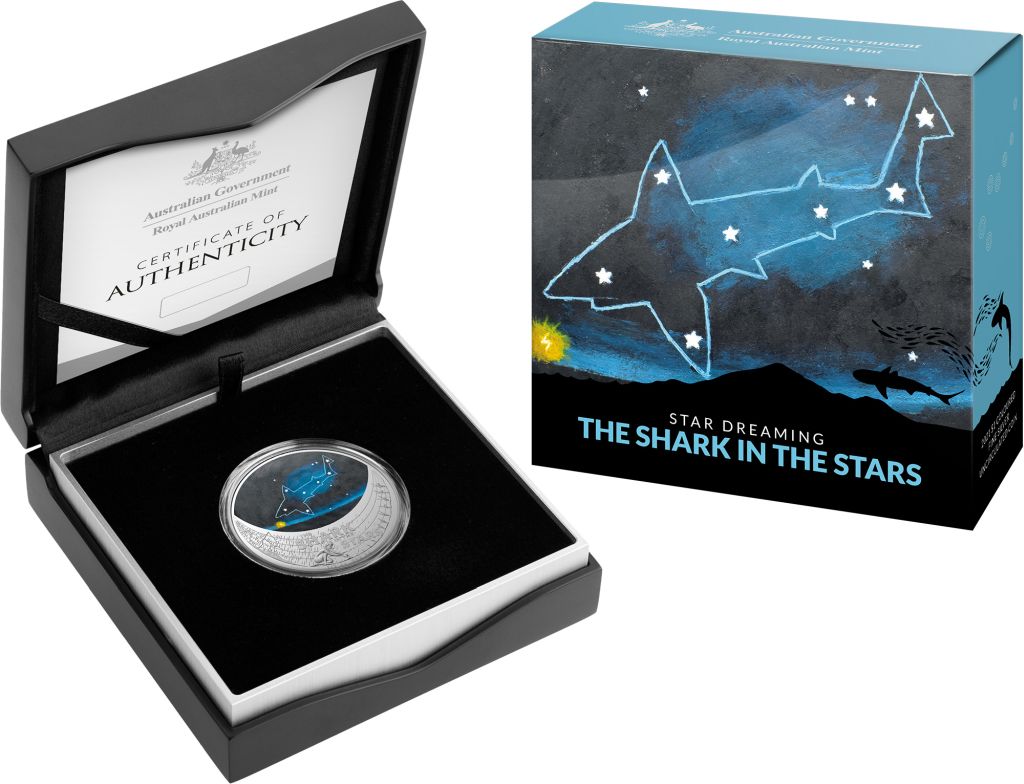 2021 $1 Star Dreaming - The Shark In The Stars 1oz Silver Proof Coin