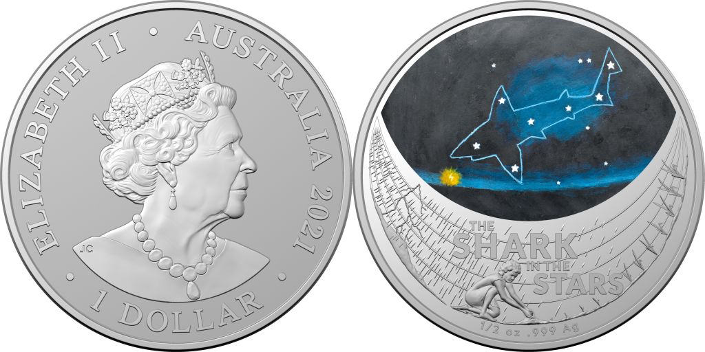 2021 $1 Star Dreaming - The Shark In The Stars 1oz Silver Proof Coin