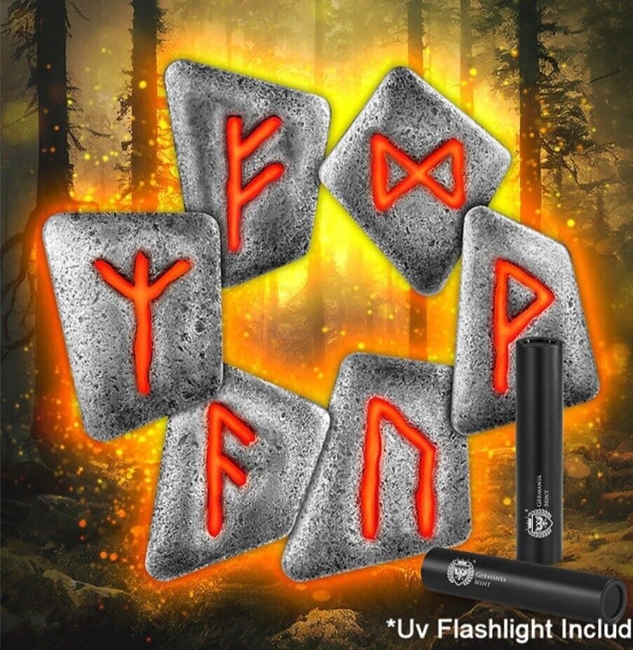 Germanian Mint 1oz .999 Silver Rune Set UV - 6 Coins