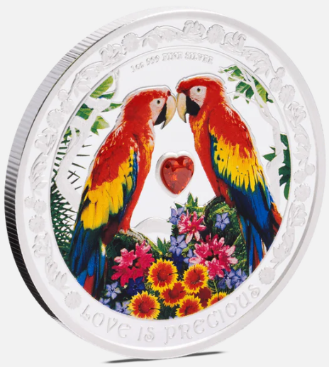 2024 1oz Silver Coin - Love is Precious Macaws