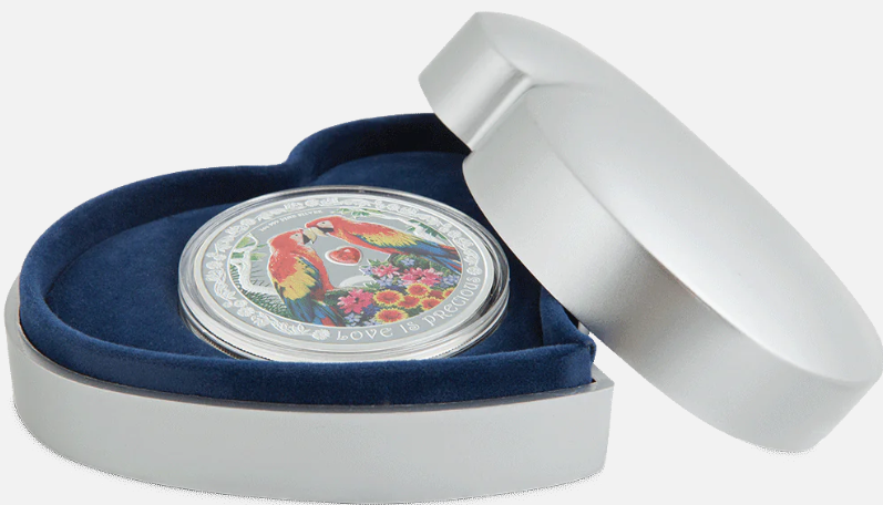 2024 1oz Silver Coin - Love is Precious Macaws