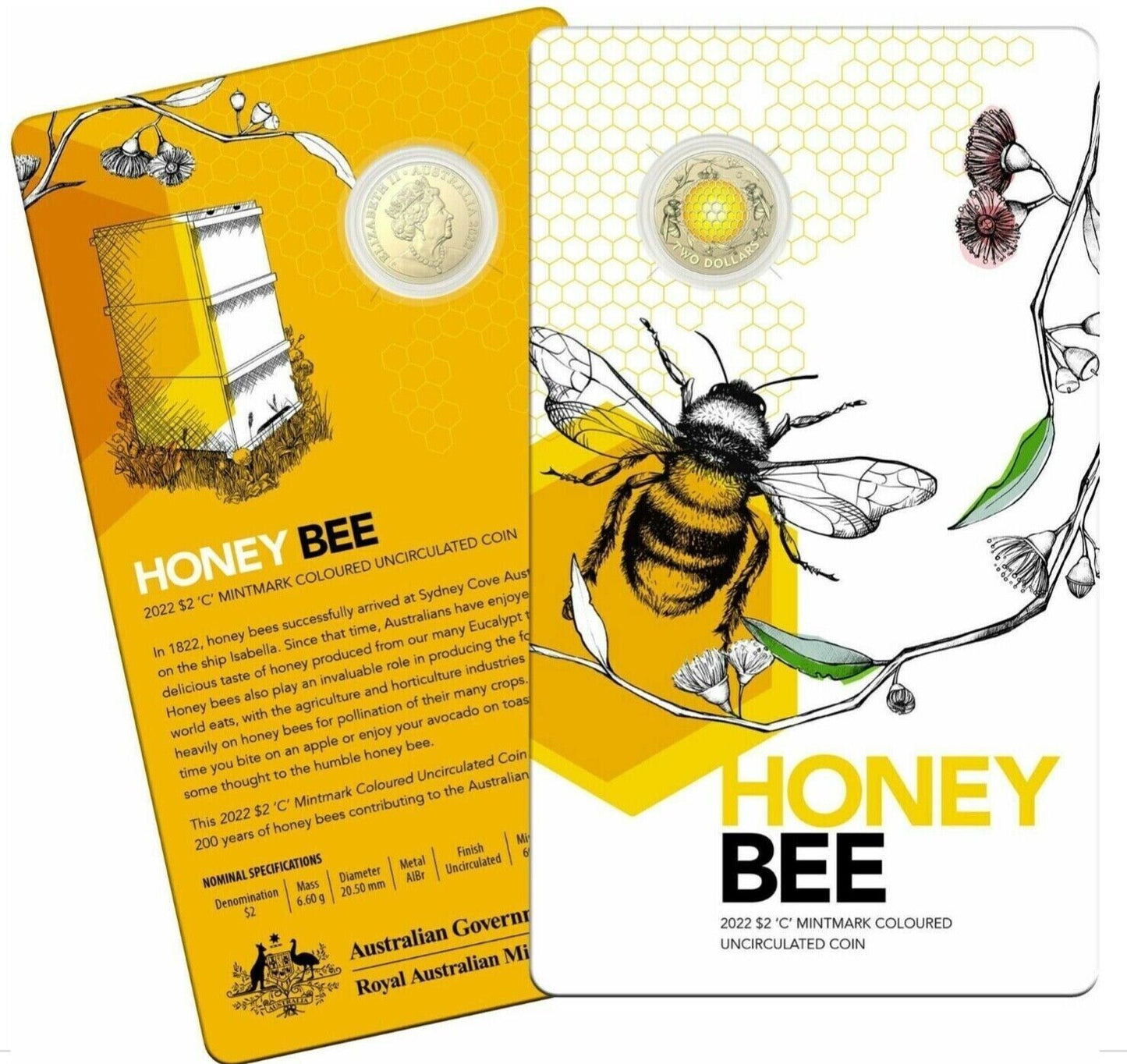 2022 $2 HoneyBee Carded Coin