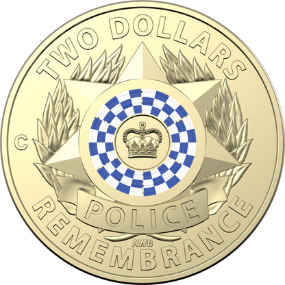 2019 $2 Police Rememberance C Mintmark Carded Coin