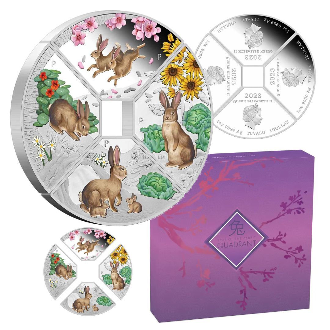 2023 Year Of The Rabbit Quadrant 4 x 1oz Silver Proof Set