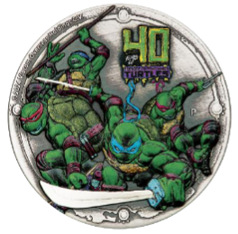 2024 TMNT 40th Anniversary - 2oz Silver Antiqued High Relief Coin