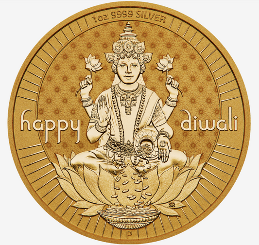 2024 Diwali 1oz Silver Gilded Medallion