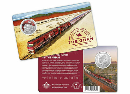 2019 50c Celebrating 90 Years Of The Ghan Carded Coin